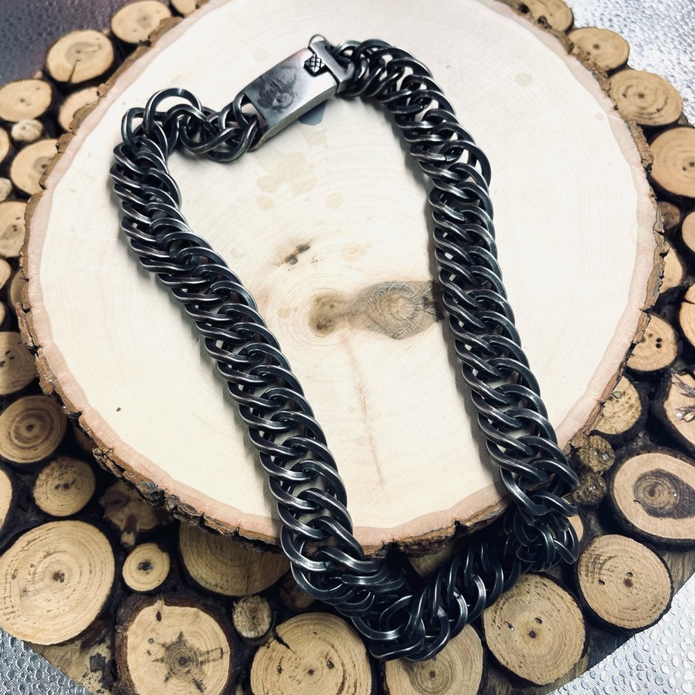 Men’s Stainless Steel Gunmetal Dark Chain 24”